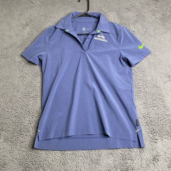 Nike Tops - Nike NFL Seattle Seahawks Womens Dri Fit Golf Polo Wicking Stretch Preppy Size M